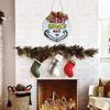 Christmas Welcome Door Sign Green Wooden Wreath for Front Door Wall Porch Indoor Outdoor Decor Party Decorations