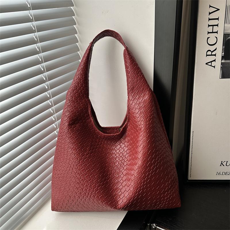 

Осенние женские сумки модные повседневные сумки-тоут из мягкой кожи нишевые высококлассные сумки через плечо сумки-подмышки большой вместимости для поездок на работу красный