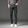 Spring and Autumn New Men's Jeans Warm Trend Versatile Elastic Slim Straight Business Men's Trousers