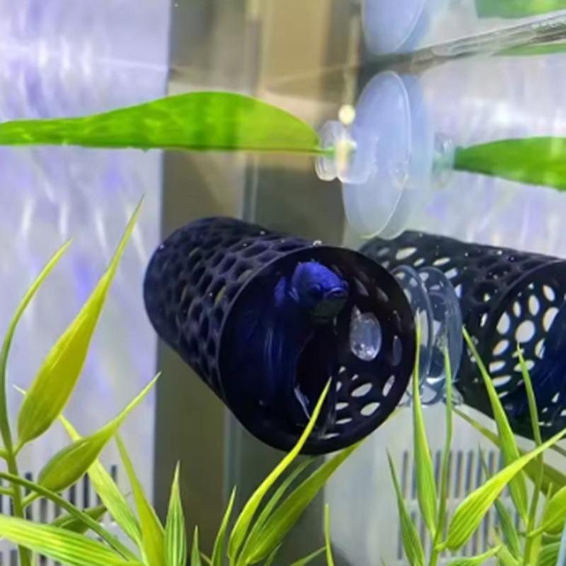 Kampffisch Ruhe-Tunnel Versteck Höhle Aquarium Dekor Zubehör Fischbecken Ornament für Kampffisch Unterschlupf Sicherer Ruheplatz & Wasserlandschaft Dekor