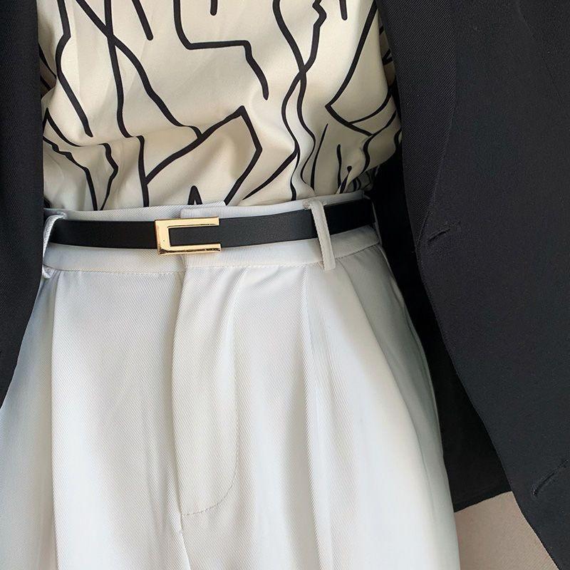 Womens Stylish Black Belt With Minimalist Design And Smooth Buckle For Effortless Fashion Statements