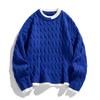 New Autumn and Winter Round Neck Sweater for Men Solid Color Loose Knitted