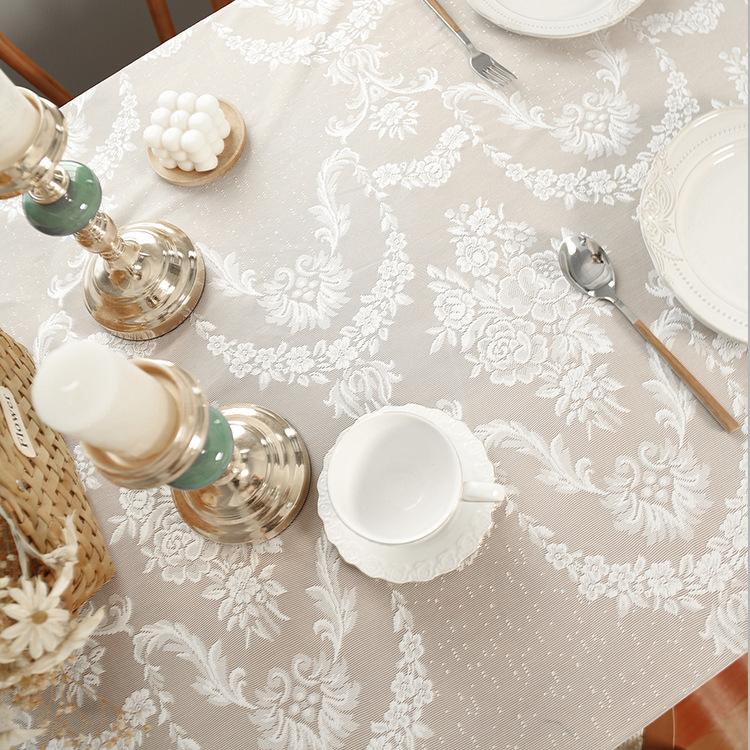 Small Fringed Lace Tablecloth Household Rectangular Dining Table Mat Coffee Table Decorative Tablecloth