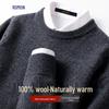 Luomeng Men's 100% Merino Wool Round Neck Pullover Sweater