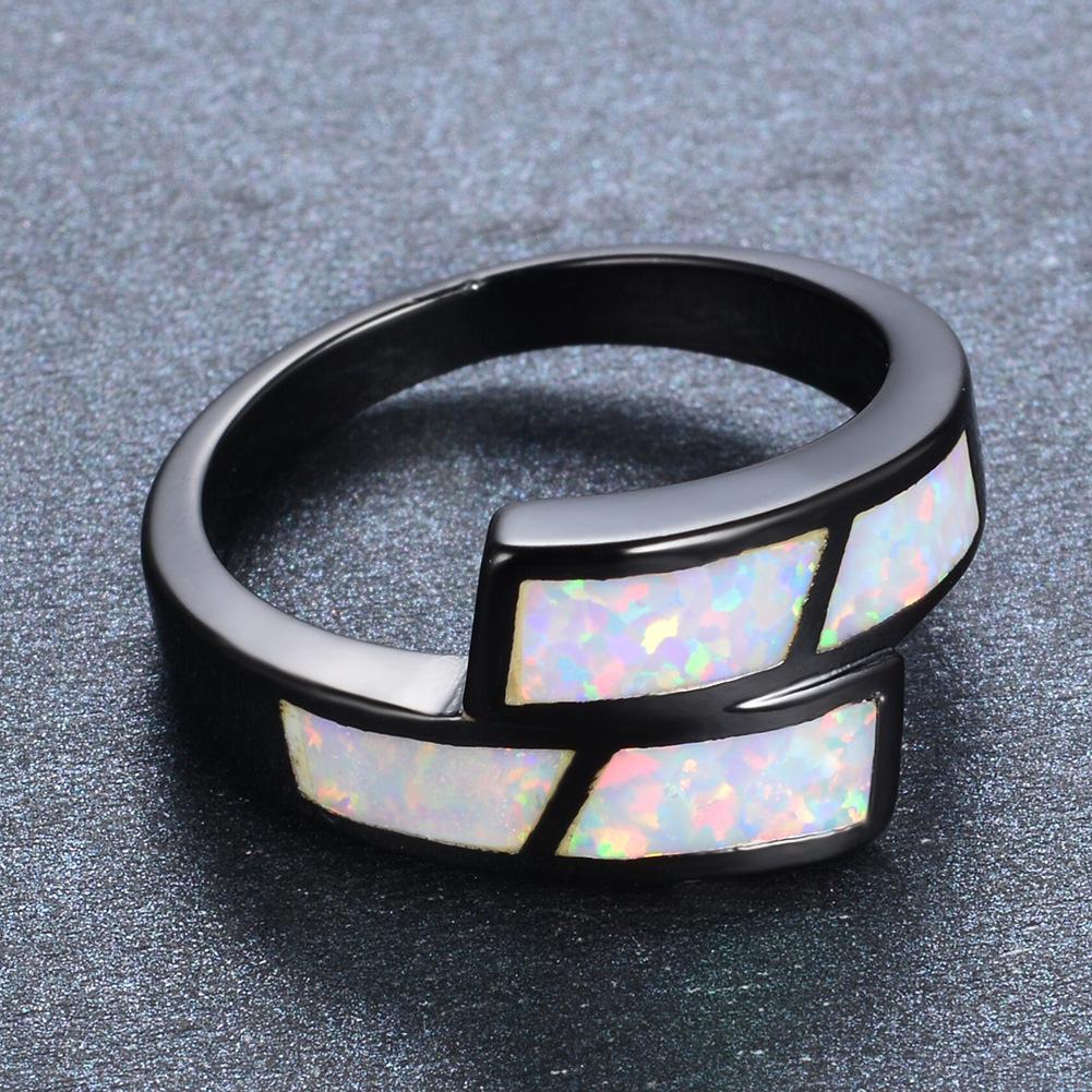 Anillo Personalizado, Sencillo, Moderno, Negro, Dorado, Blanco, para Mujer, Temperamento, Versátil