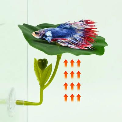 1 Stück Grüne Blatt-Kampffisch-Hängematte Stressreduzierend Aquariumsicher Dekoration mit Starkem Saugnapf Künstliche Pflanze Fischbecken-Dekoration