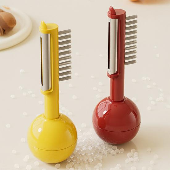 2 in 1 Standing Vegetable Peeler with Brush, Vertical Tumbler Peeler, Multifunctional Potato Apples Peeler, Kitchen Tool