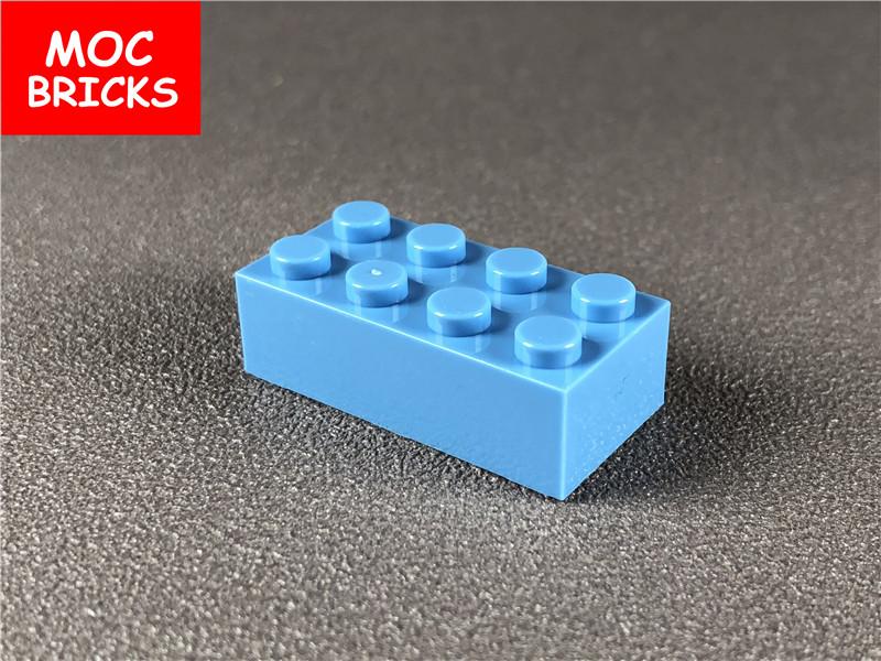 100pcs\lot MOC Bricks Colorful white red black Brick 2x4 3001 City Model Educational building blocks toys kids gift