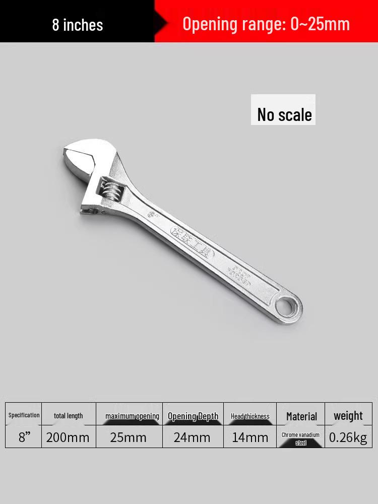 Universal Adjustable Wrench Tool Set with Large Opening - Multifunctional Pipe and Small Wrench