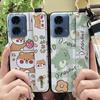 Ring Waterproof Phone Case For MOTO G24 Power Back Cover Anti-dust Durable Wristband Kickstand Protective Lanyard Cute