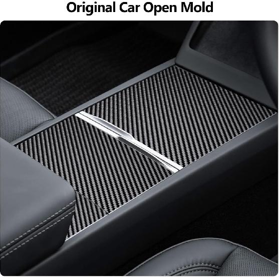 Tesla Model Y Juniper 2025-2026 & Model 3 Highland Center Console Wrap Kit ABS Carbon Fiber Cover Sticker Ultra Slim Interior Protector Decorative