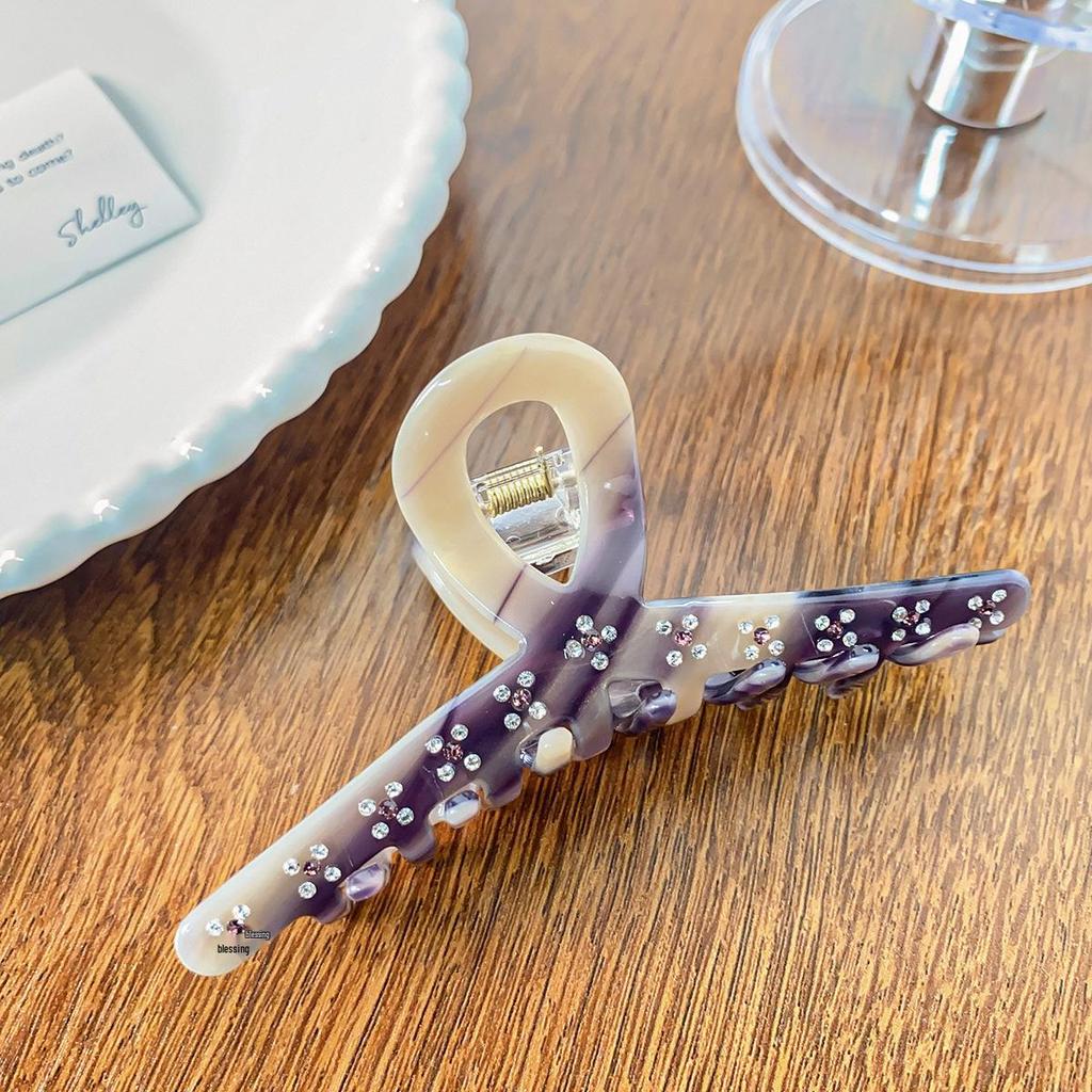 Bofeiya Rhinestone Acetate Claw Clip: High-End Luxury Hair Accessory for Updos