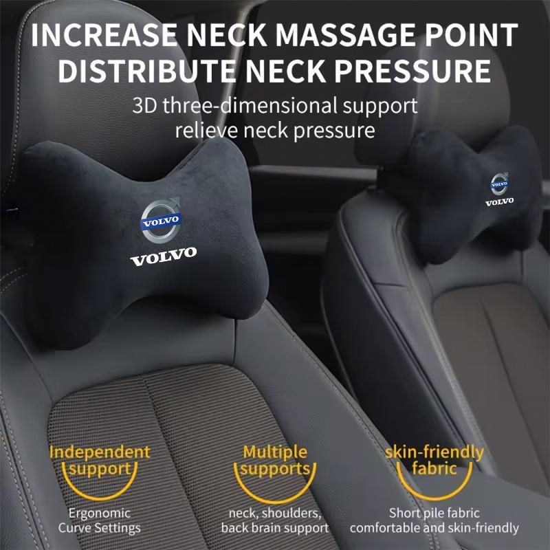 Car Suede Headrest Neck Support Auto Seat Accessories For Volvo XC90 XC60 V50 S60 V70 V60 V40 S90 olestar AWD XC40 S80 T6 V90