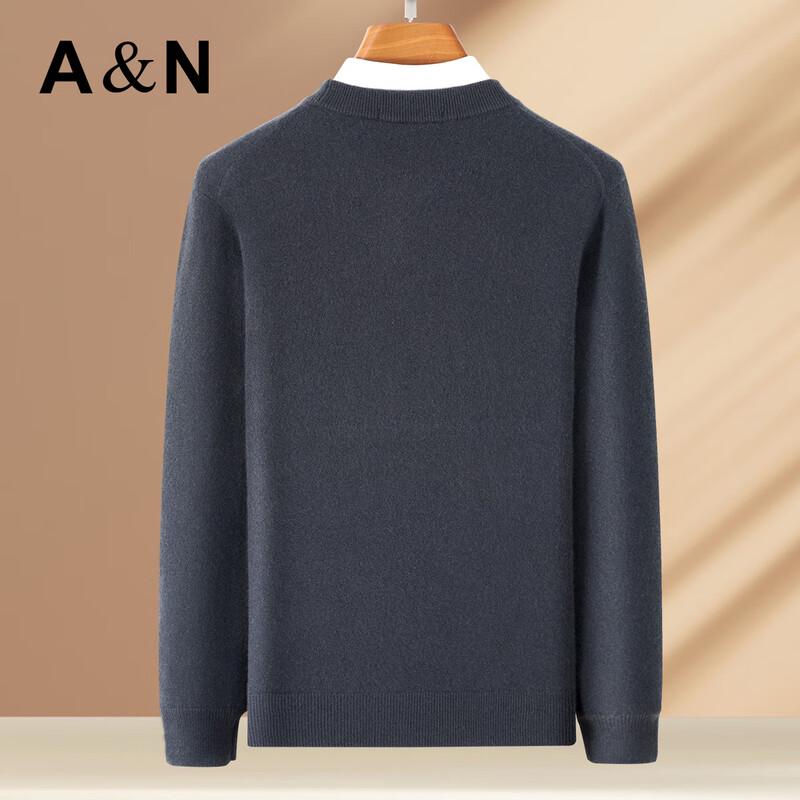 Men's 100% Cashmere Round Neck Pullover Sweater