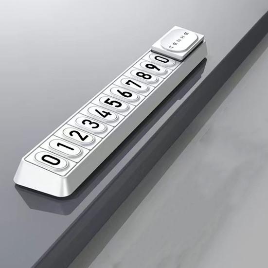 Car Parking Number Plate with Sticker Slider Night Luminous Dashboard Mount Universal Temporary Auto Phone Number Sign Car Accessories