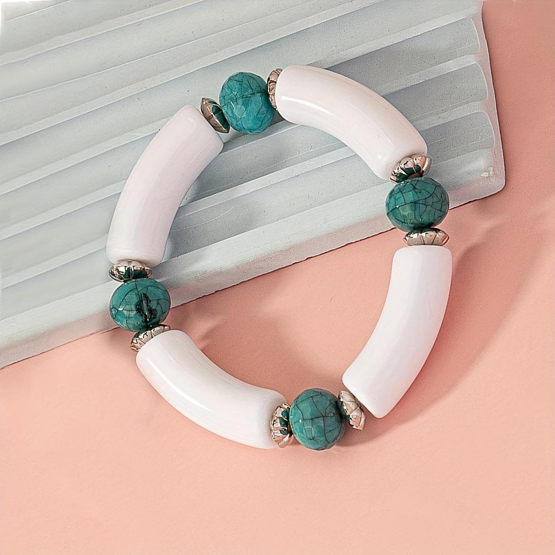 Модный стильный молодежный школьный акриловая трубка взрывной узор круглые бусины полый цветок комбинация бусины браслет браслет