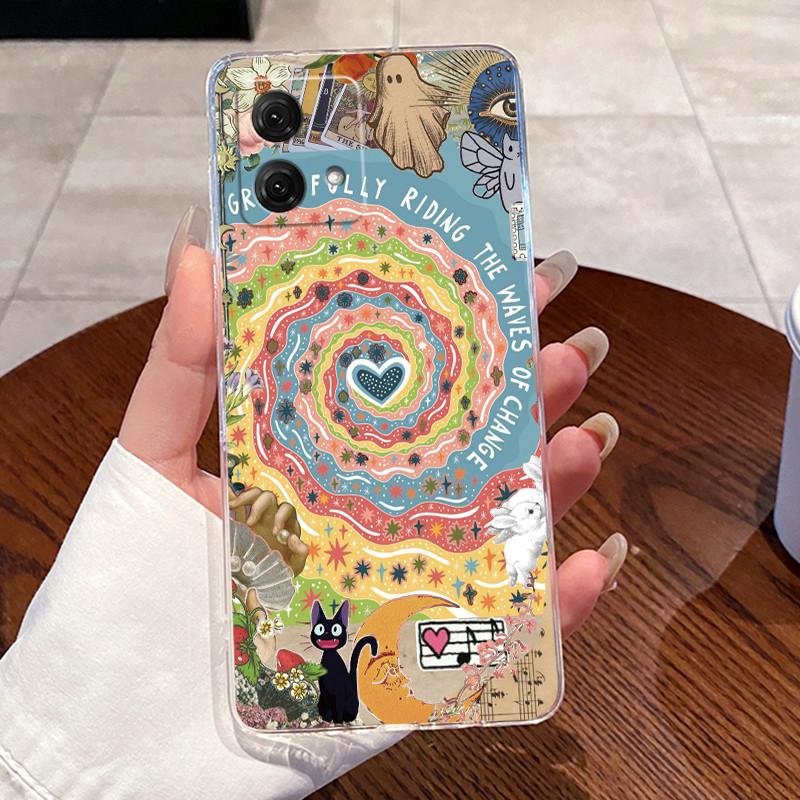 Casing For Motorola Moto G84 G85 5G Case Aesthetic Fashion Cute Cat Astronaut Soft Silicone Back Cover Transparent Phone Case
