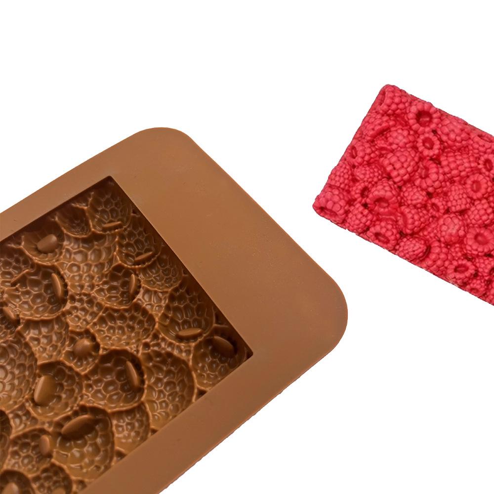Shenhong Raspberry & Strawberry Chocolate Bar Silicone Mold for Christmas Mousse Cake Decoration