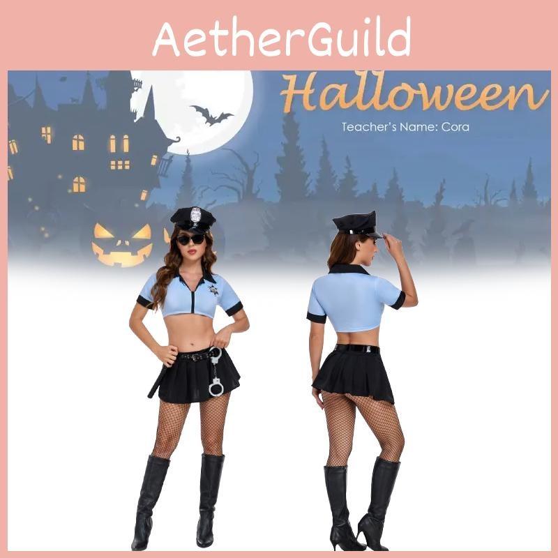 Sexy Police Costume For Women Halloween Roleplay Cop Uniform Outfit Lingerie