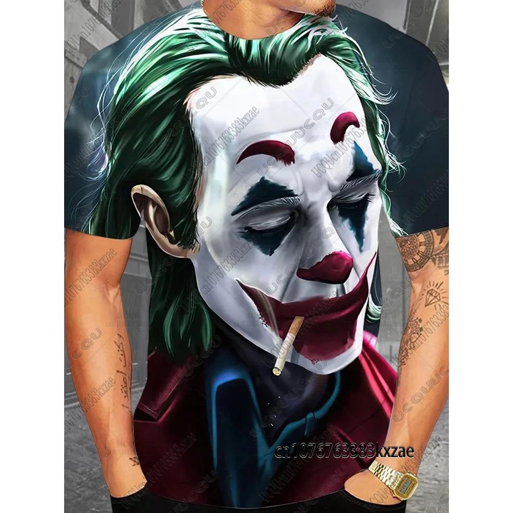 Nuove T-shirt Estive con Stampa Joker DC Comics Classiche Vintage Joker T-shirt 3D Casual Girocollo Manica Corta Uomo Abbigliamento