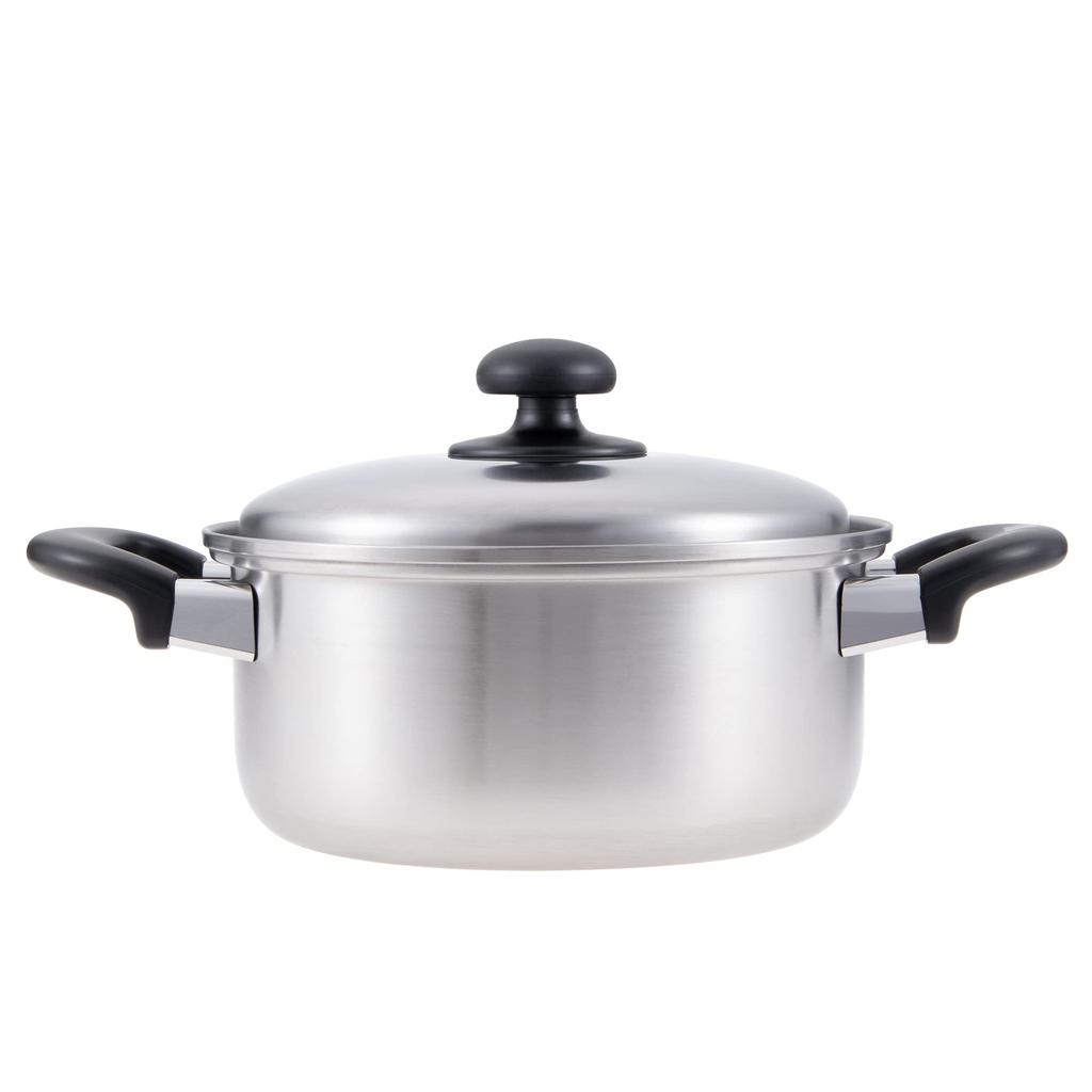 Wahei Freiz 20cm Stainless Steel Pot with Induction and Gas Enzo Tsubame-Sanjo Lid, Compatible, (EM-015)