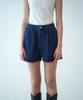 Hauseuobeupondeu Double Pintuck Denim Shorts (Deep Blue)