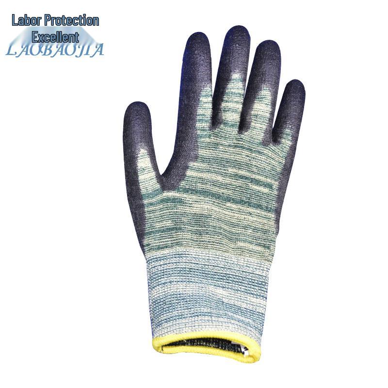 Cut-Resistant Latex Coated Work Gloves One Size желто-зеленый