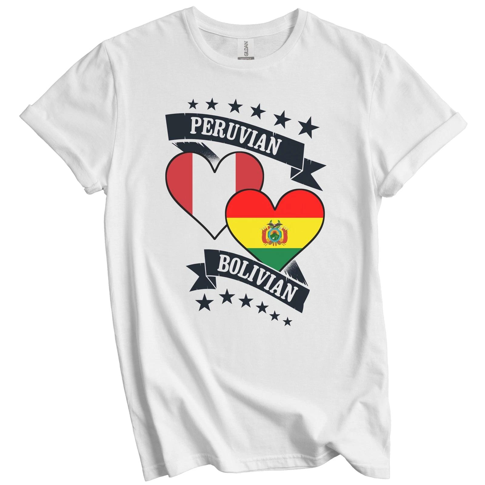 Peruvian Bolivian Heart Flags Peru Bolivia T-Shirt S