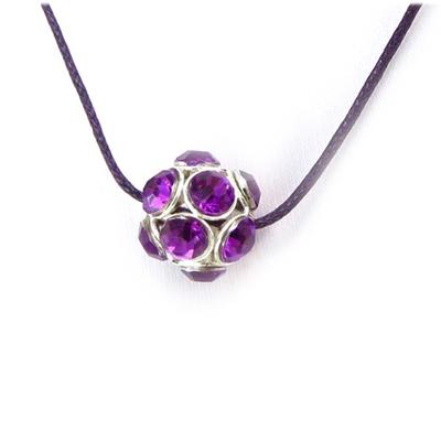 [R3248] - Purple 'Sissi' Crystal Necklace - 12 Mm