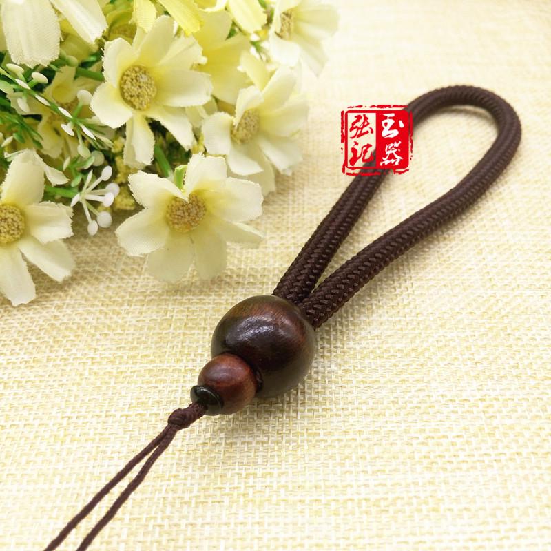 Handcrafted Thick Rope Jade Pendant Bead Lanyard for DIY Weaving