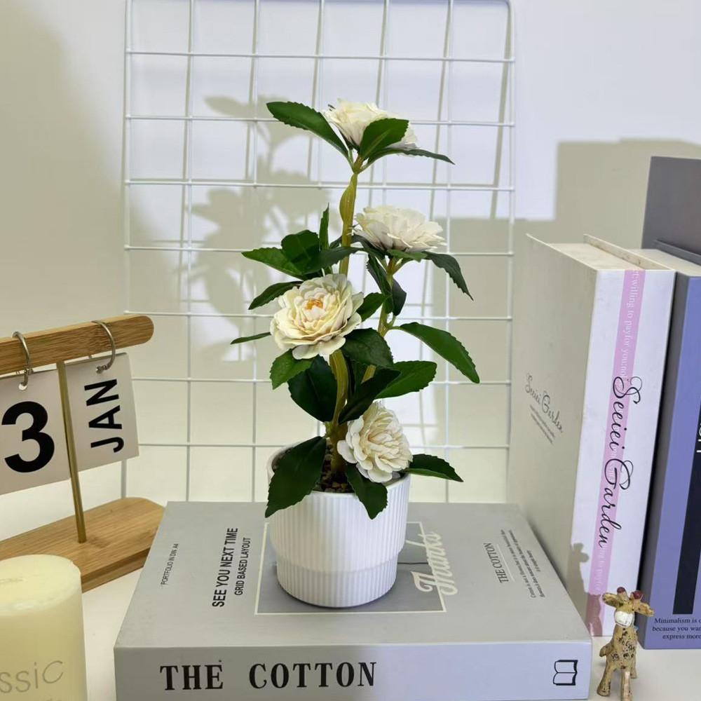 

Riverstones Simulation Chrysanthemum Decorative Bonsai For Wedding Balcony белый