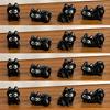 30/6pcs Cute Black Cat Figurine Mini Kawaii Kitten DIY Crafts Micro Landscapes for Car Home Desktop Figurines Ornaments Decor