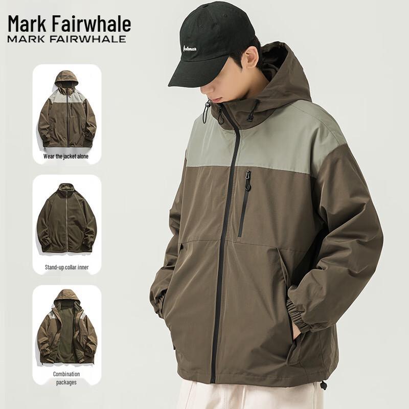 Mark Fairwhale Men's 3-in-1 Outdoor Windproof Waterproof Jacket