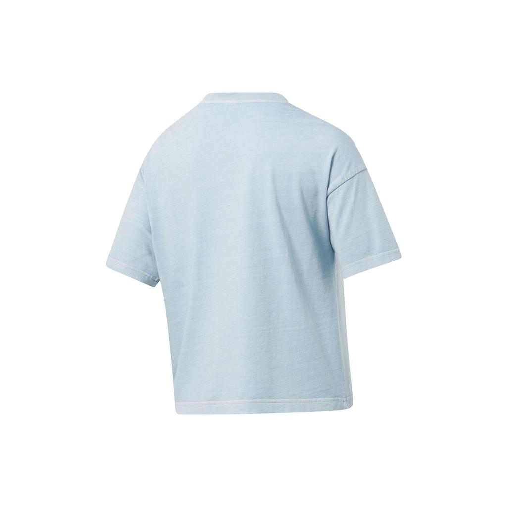 Reebok Classics  Nd Solid Color Round Neck Short Sports T-Shirt Women Tops Blue GP7888