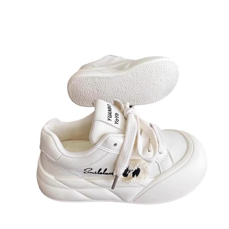 Dívčí boty na platformě s velkou hlavou 2024 nové podzimní a zimní dětské korejská verze chlebíčkové ležérní sportovní obuv plátěnky vlna