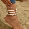 Bohemian Sea Shell Woven Anklet For Women Ceramic Fish Heart Shells Beads Bracelet On The Leg Boho Beach Barefoot Sandal Jewelry