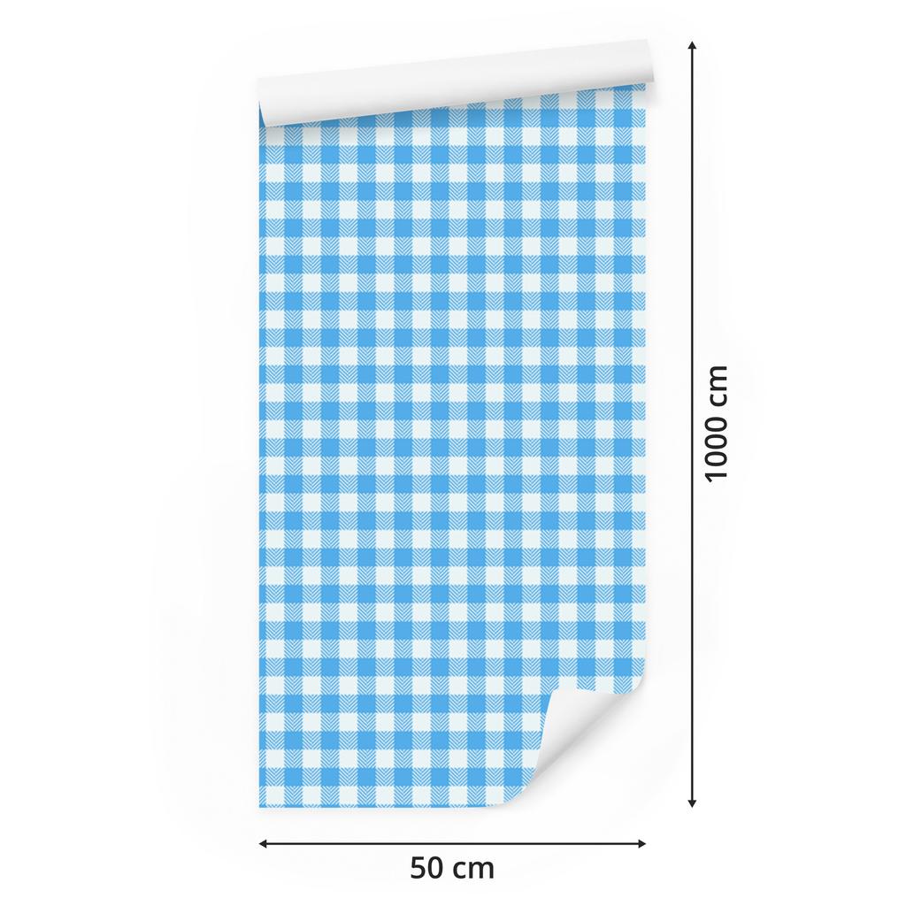 Wallpaper Fabric Pattern Azure, White and Celadon for Living Room and Bedroom 50x1000