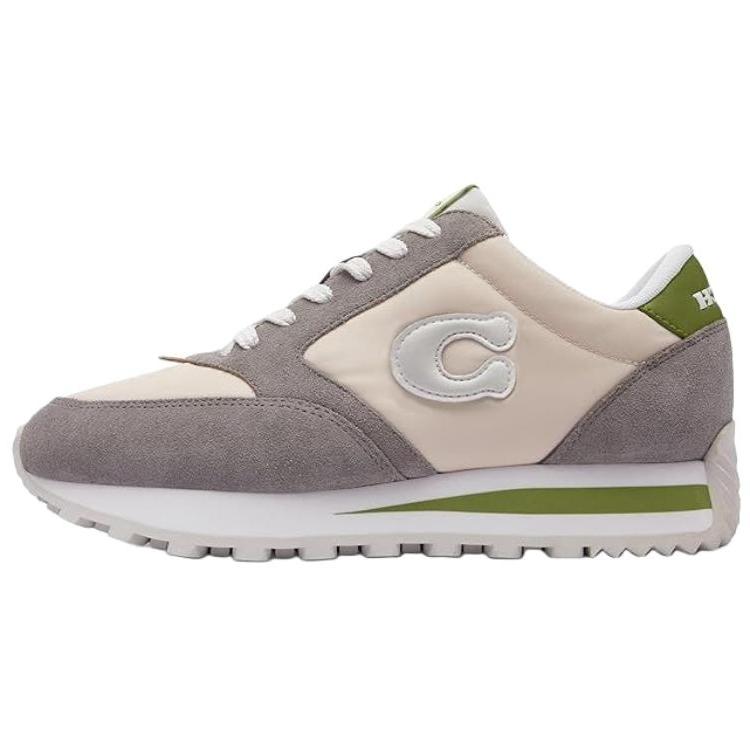 

Coach Кожаные женские кроссовки с круглым носком, на шнуровке, низкие, повседневные, серые CU361-X3J 37.5