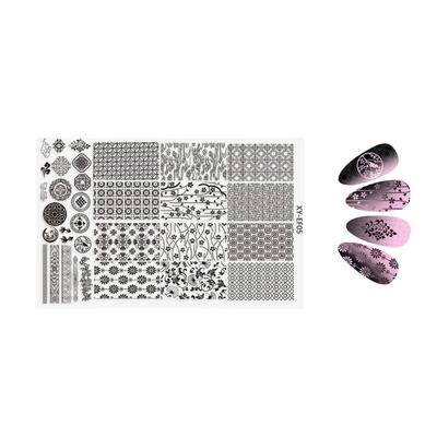 Piastre Professionali per Stamping Unghie Floreali French Tip Art Templates Acciaio Inossidabile Per Fai da Te Manicure a Casa Strumento Riutilizzabile
