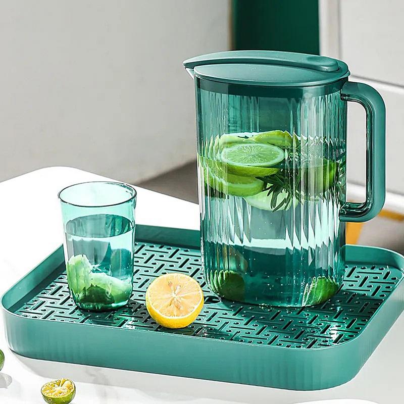 Water Pitchers 2L Drinking Pitcher Tea Pitcher Juice Container With 4 Cups Juice Jugs Water Cup Set For Lemonade Juice Cold
