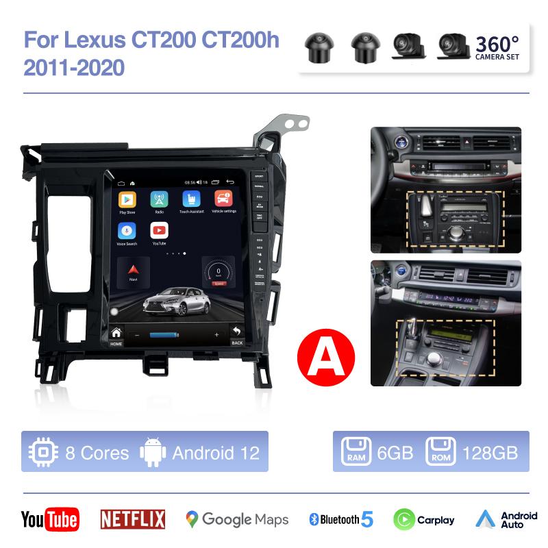 9.7inch Tesla Style Car Multimedia Video Player For Lexus CT200 CT200h 2011-2020 GPS Navigation Android12 Auto Radio Carplay 4G