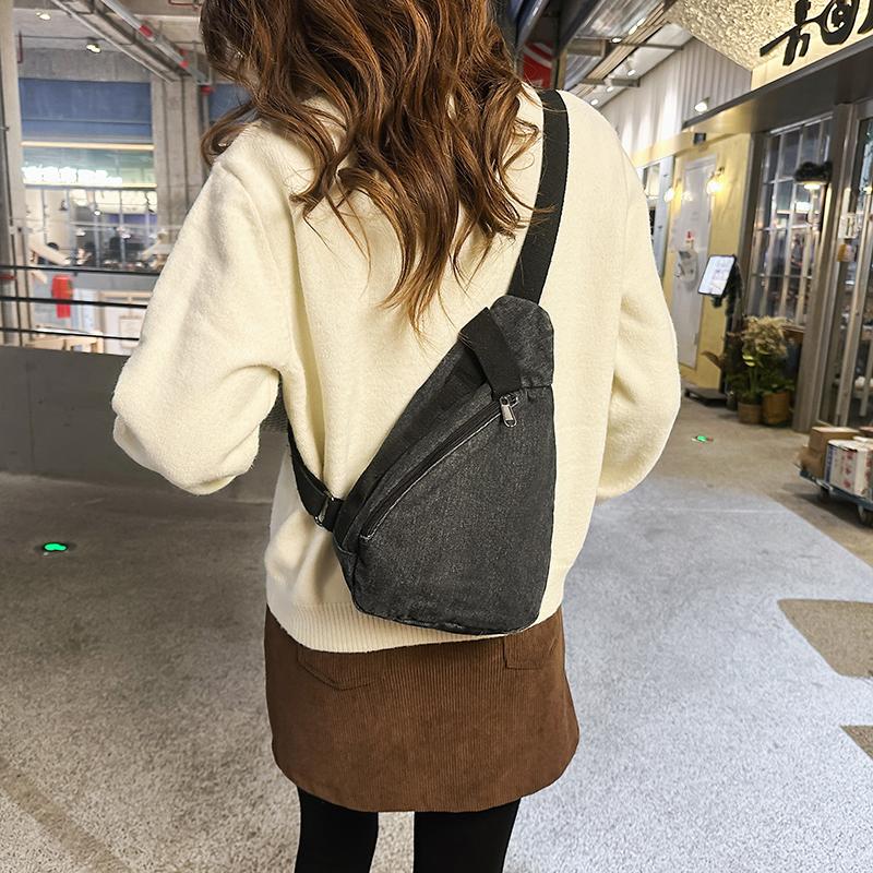Borsa a Tracolla in Denim da Donna Borsa a Petto Borsa a Spalla da Pendolare