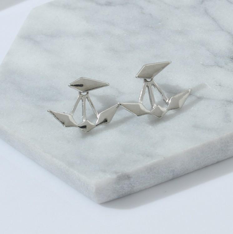 European and American Rhombus Stud Earrings with Smooth Surface