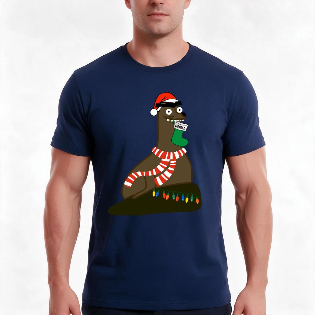 Christmas Gerald Tshirt Summer Casual Cotton Tee Oversized Streetwear Tops Vintage Graphic Print Loose Fit Short Sleeve