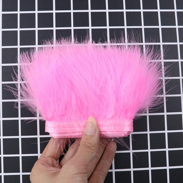 Feather8-10cm Fluffy Turkey Feather Trim On Ribbon – 1-10m Natural Feathers Fringe for Sewing, DIY Crafts, Wedding & Clothing Decor