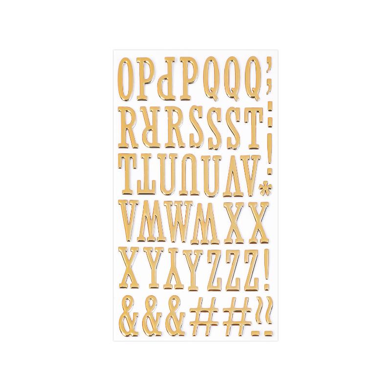 1/3 Sheets 3D Gold Letter Number Stickers Letters Stickers Self Adhesive Stickers For DIY Crafts Scrapbooking Decorative Decal