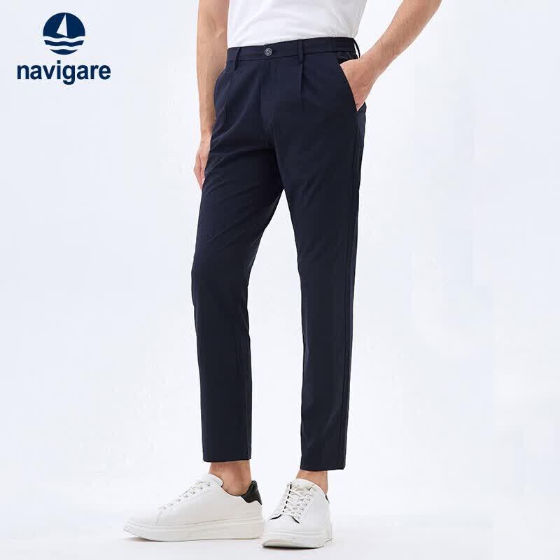Navigare Men s High-Elastic Cool-Feel Straight Casual Pants 38