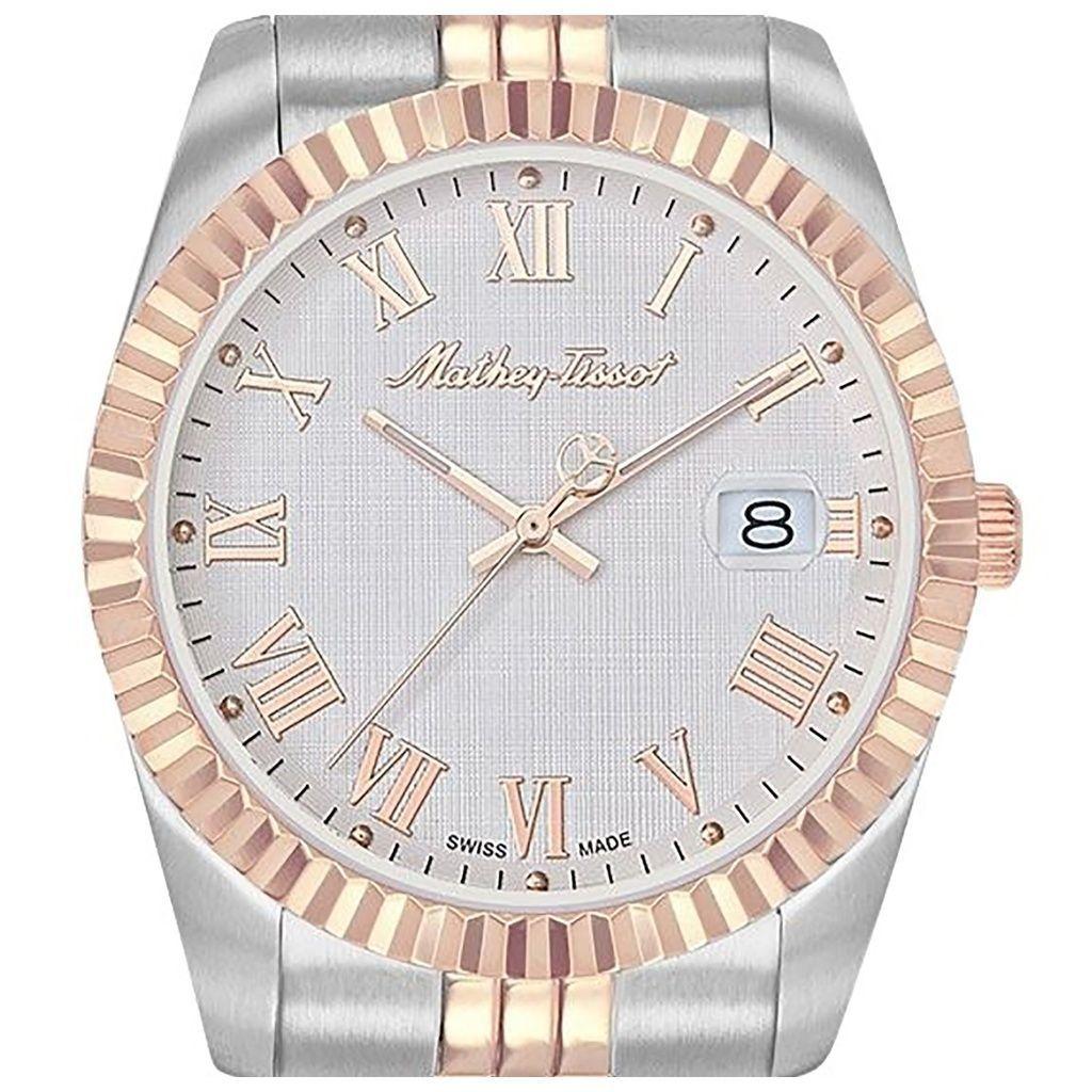 Mathey-Tissot Mathy III Roman Two-Tone Stainless Steel White Dial Quartz H810BRA Men's Watch