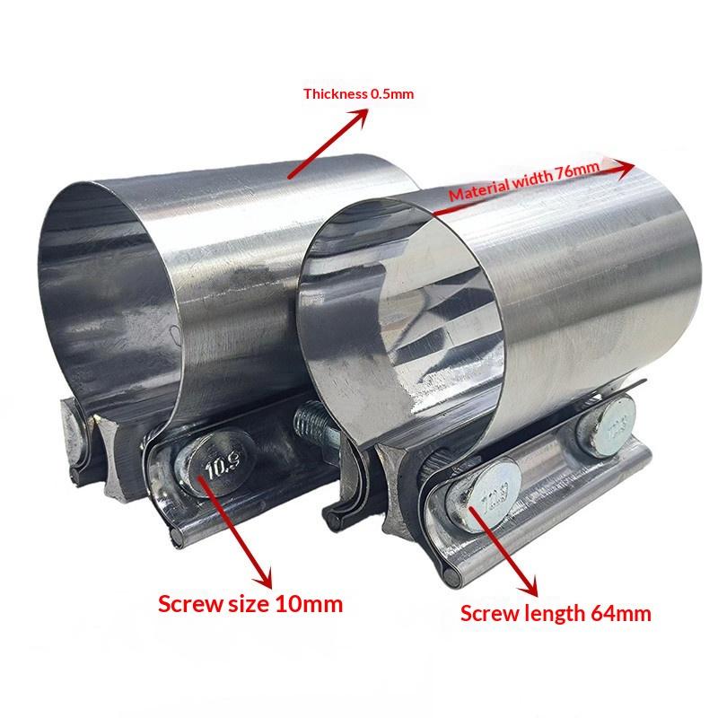 1Pcs Strong Steel Pipe Clamp 40/45/50/53/55/57/60/63Mm Stainless Steel Universal Exhaust Pipe Connection Hoop Car Accessories
