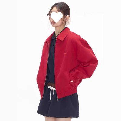 2025 Rote Harrington Jacke: Vintage Frühling Basic Unisex Kurze Lockere Oberbekleidung